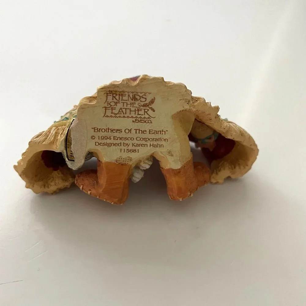 Vintage Enesco Friends of the Feather Figurines Karen Hahn Teepee Base Scenery